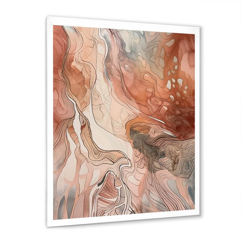 Designart "Chocolate Dreams Terra Cotta Abstract Watercolor" Abstract